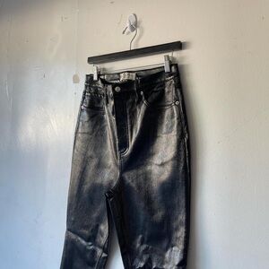 We the Free People Black Phoenix Coated Patented Leather Skinny Jeans Size 31